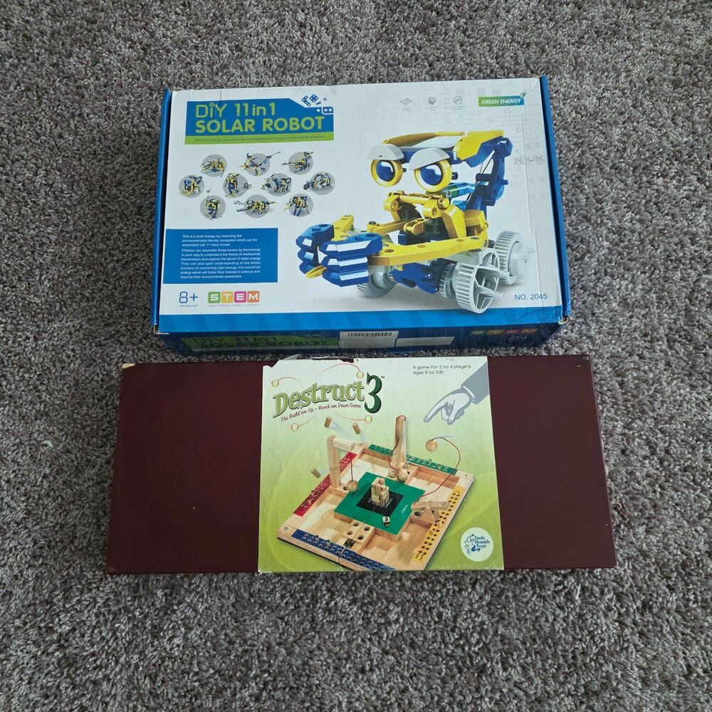 VE Power STEM Education Solar + Uncle Skunkle Destruct 3 Wooden Demolition Game